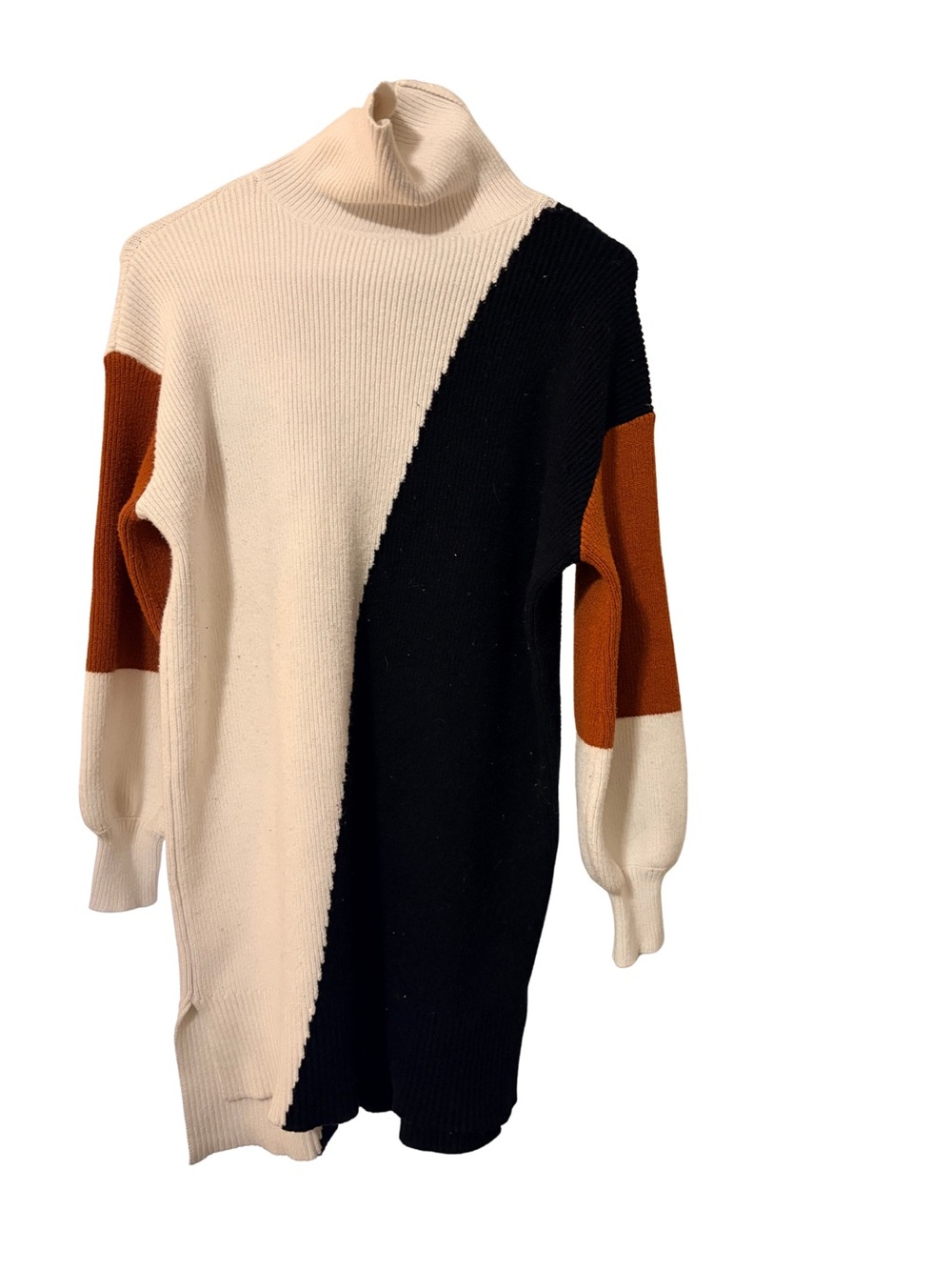Francesca’s Mi Ami Small Colorblock Turtleneck Sweater Dress